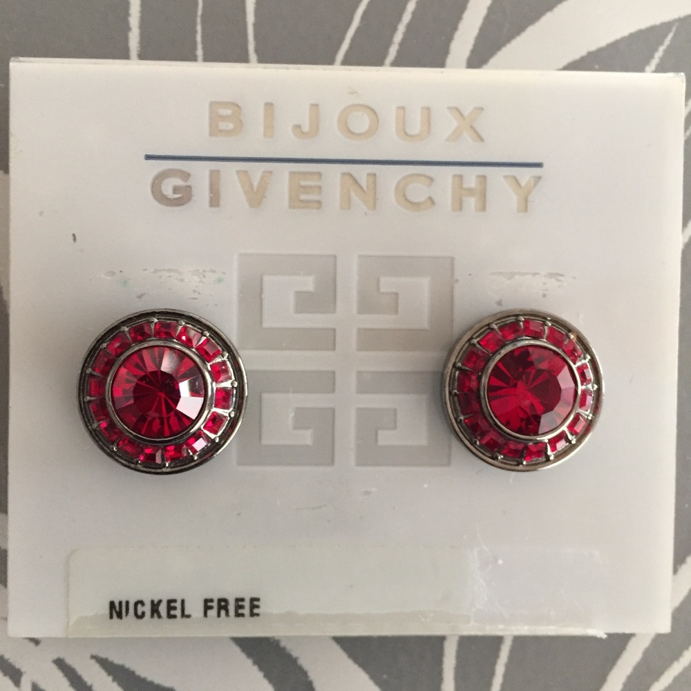 Vintage Givenchy Red Pewter Clip On NWT